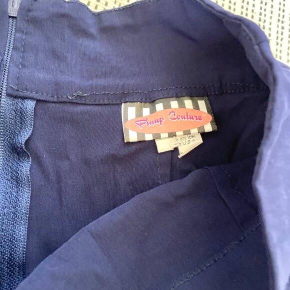 Pinup Couture navy blue midi pencil skirt - Picture 2 of 3